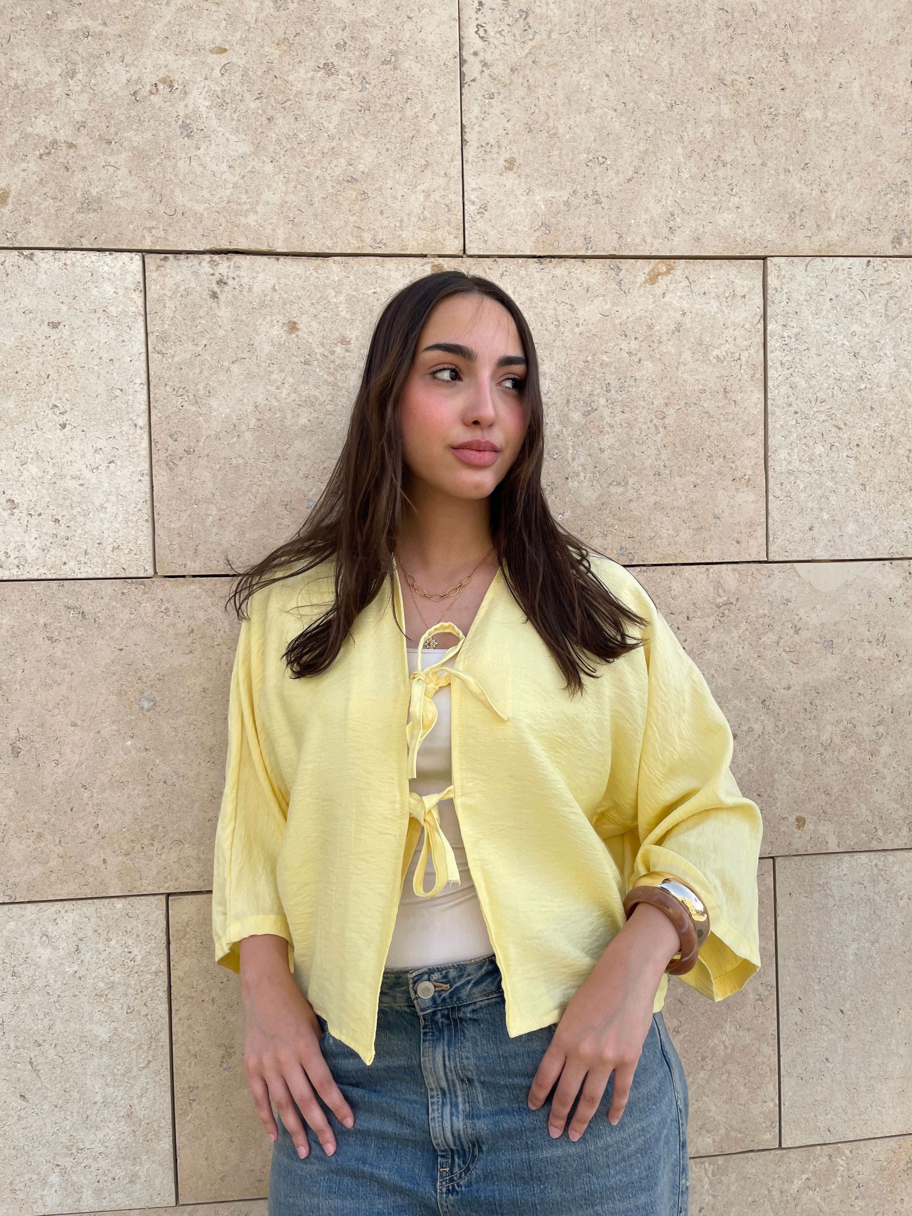 Tied-up Shirt - Butter Yellow