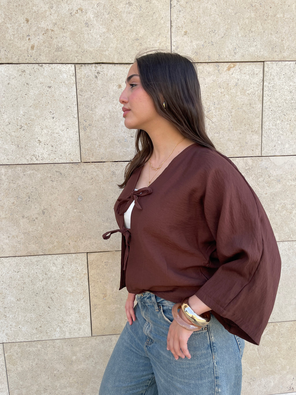 Tied-up Shirt - Brown