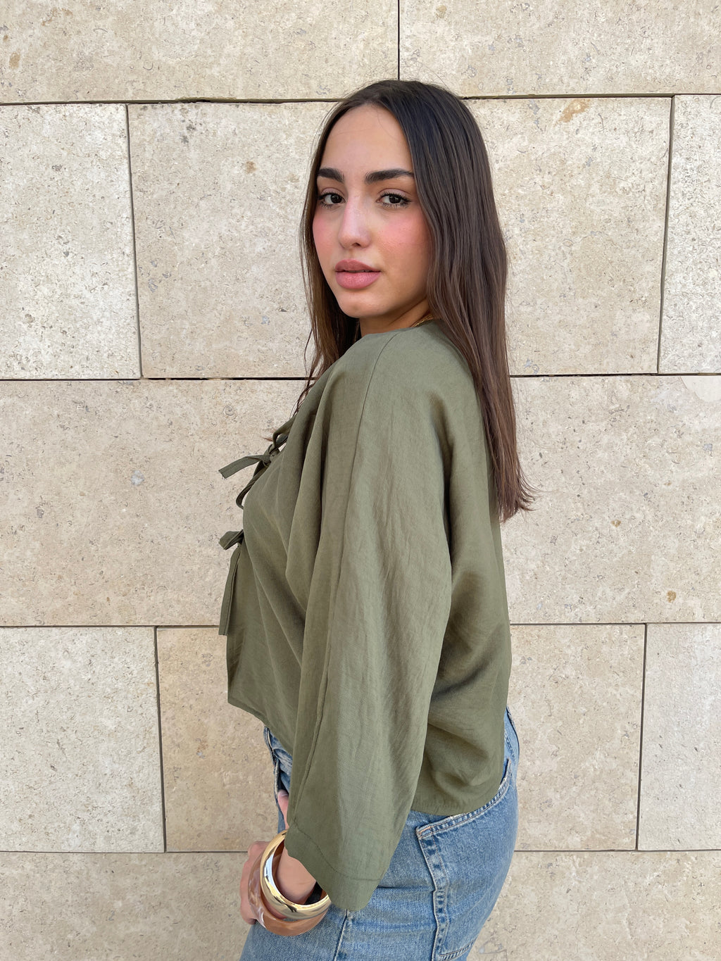 Tied-up Shirt - Olive