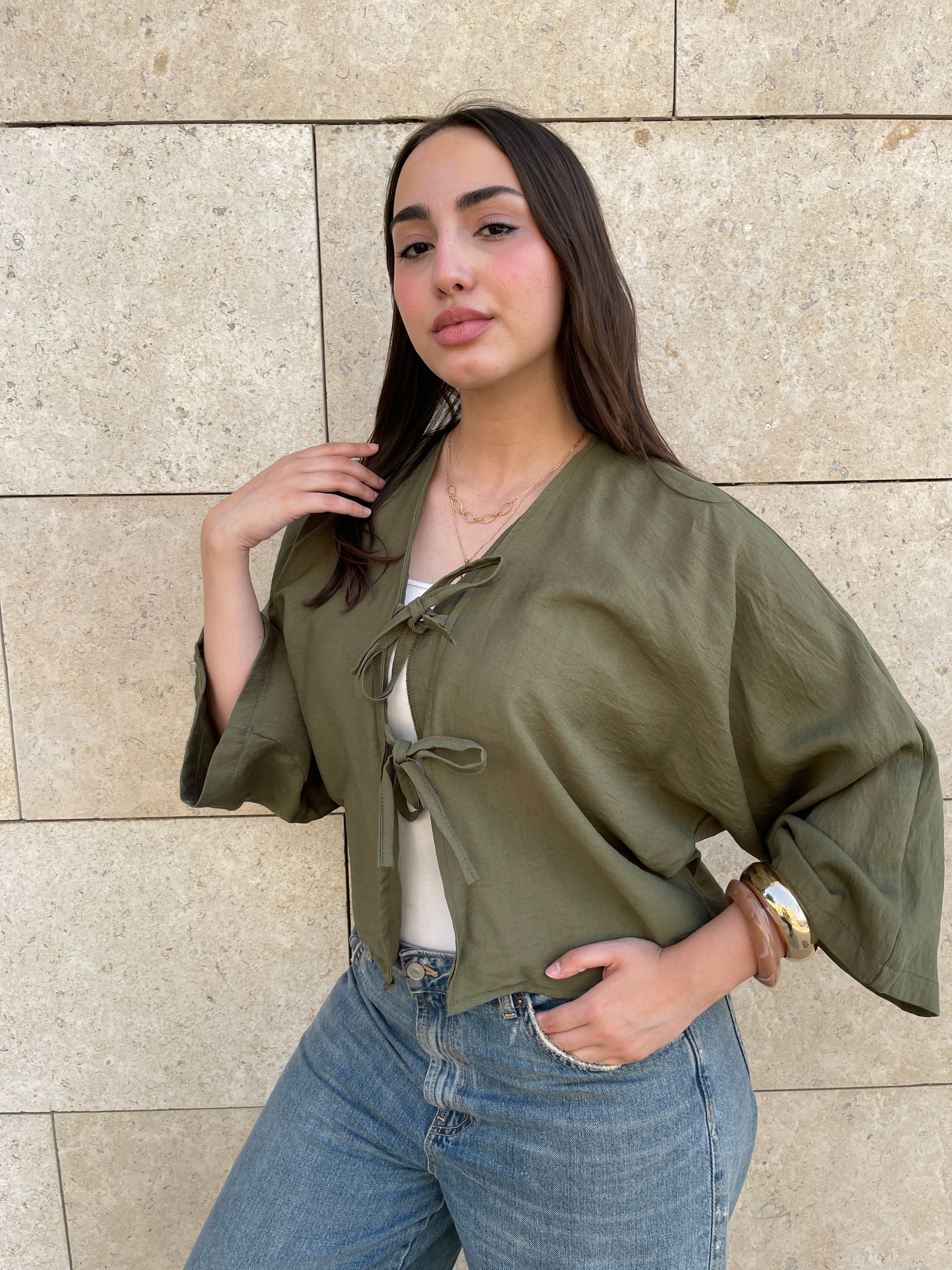 Tied-up Shirt - Olive