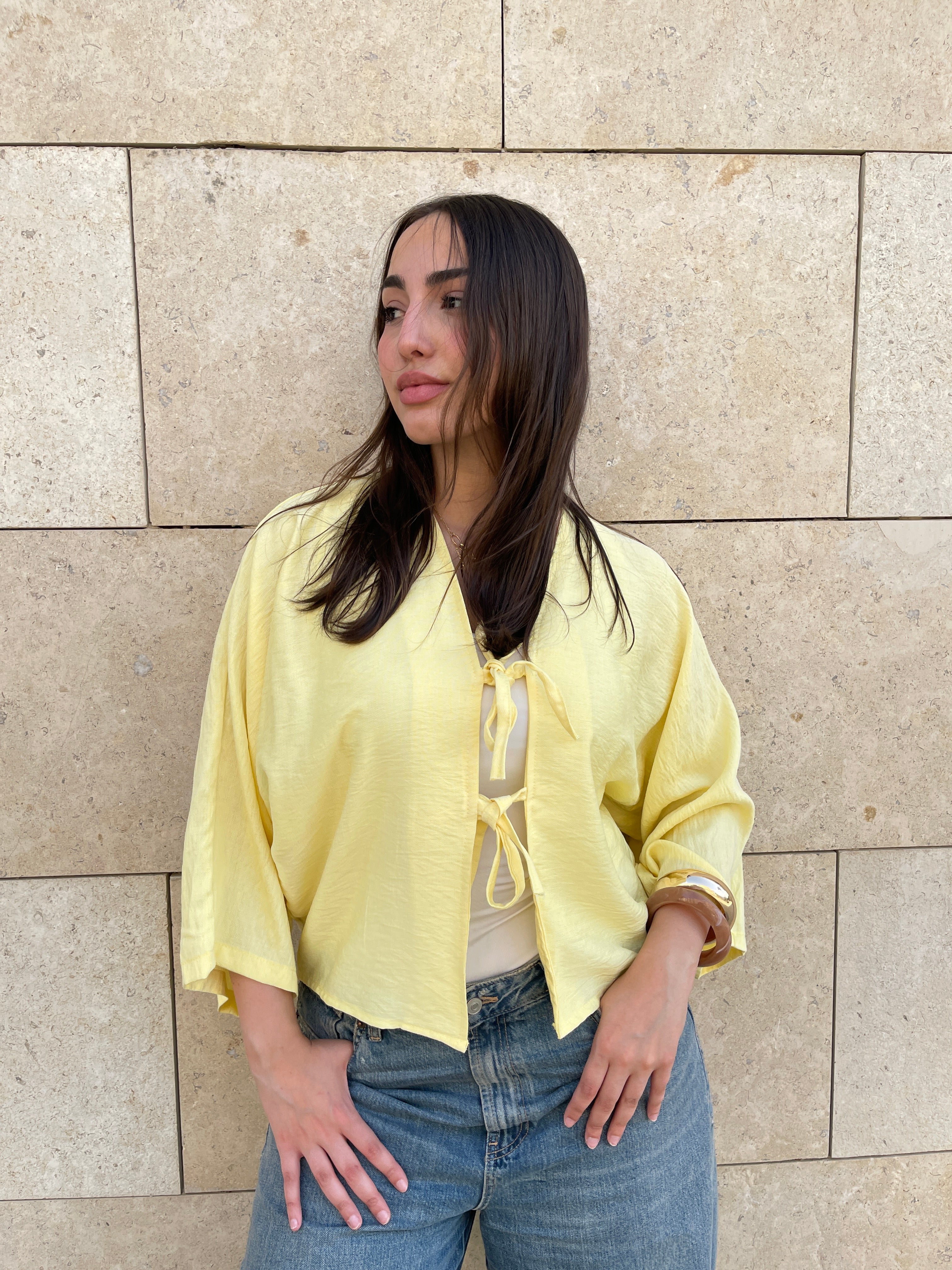 Tied-up Shirt - Butter Yellow